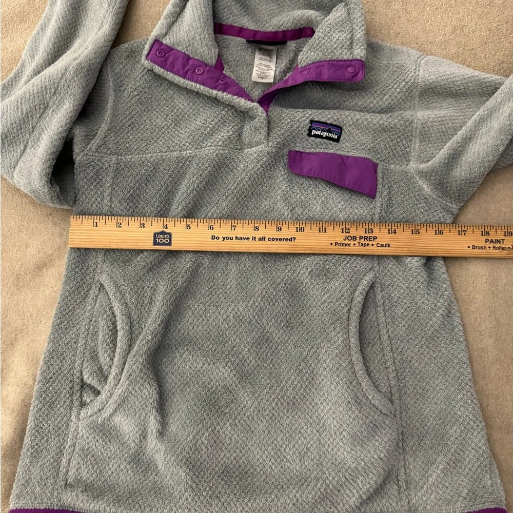 Patagonia Retool Re-Tool Snap T Fleece Pullover Size Small Gray Purple